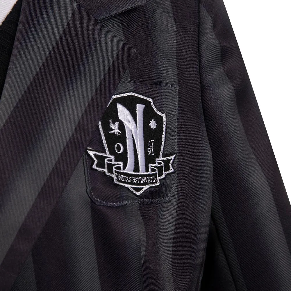 Kinder Wednesday Addams Cosplay Wednesday Kostüm Halloween Karneval Uniform 7 Kinder Wednesday Addams Cosplay Wednesday Kostüm Halloween Karneval Uniform – Bild 7