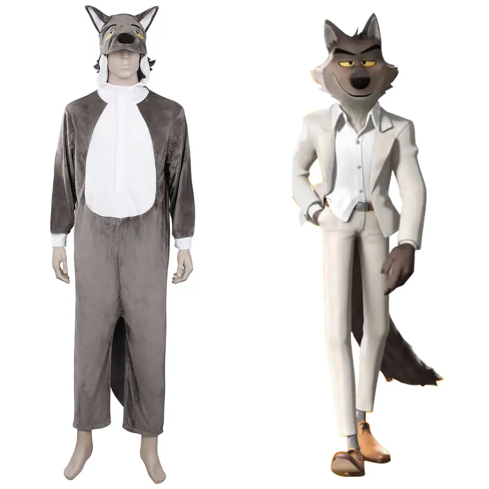 The Bad Guys Wolf Cosplay Kostüm Overall Halloween Karneval Originell Pyjamas Cossky® 1 The Bad Guys Wolf Cosplay Kostüm Overall Halloween Karneval Originell Pyjamas Cossky®