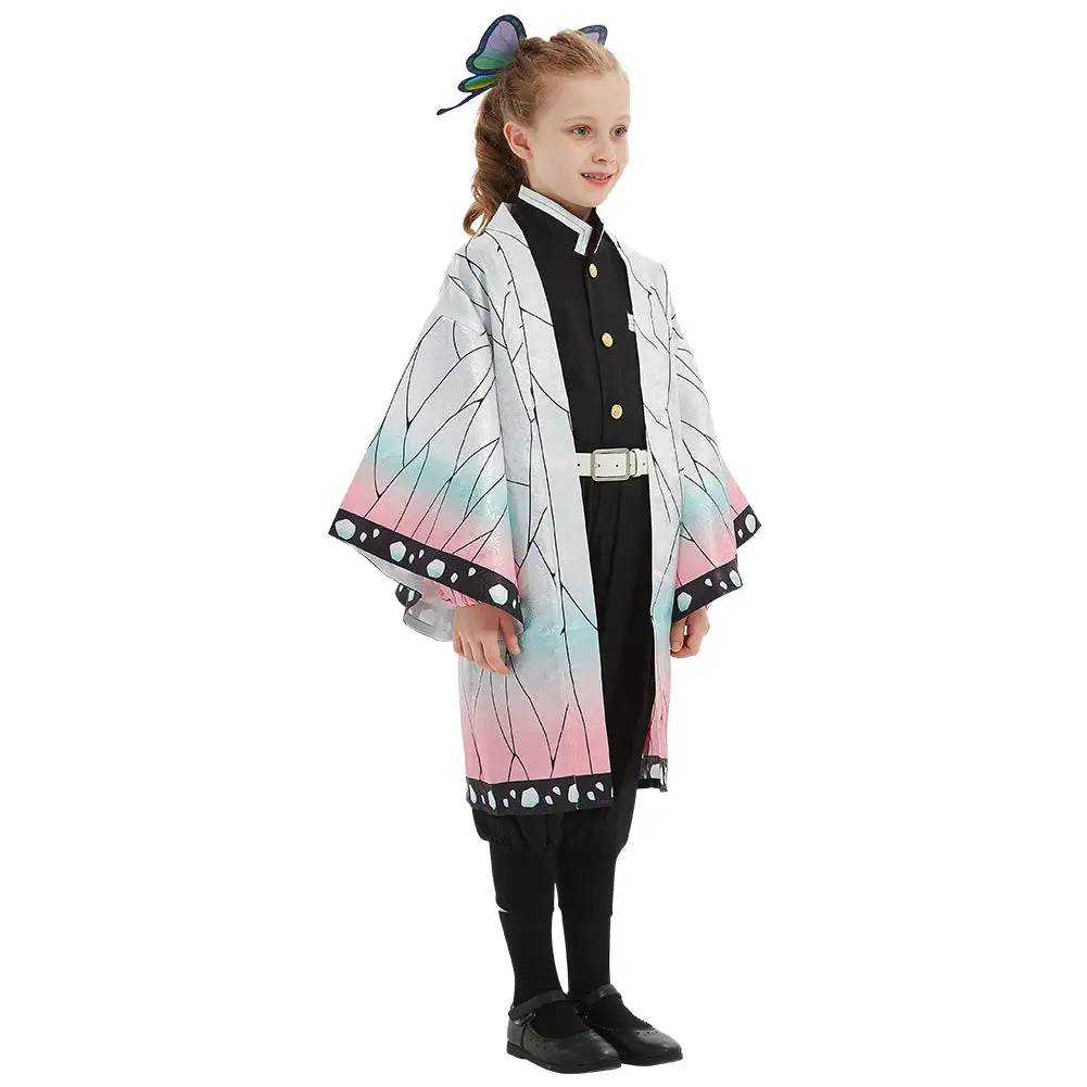 Mädchen Demon Slayer Kimetsu No Yaiba Kochou Shinobu Cosplay Kostüm Halloween Karneval Kostüm Set 4 Mädchen Demon Slayer Kimetsu No Yaiba Kochou Shinobu Cosplay Kostüm Halloween Karneval Kostüm Set – Bild 4