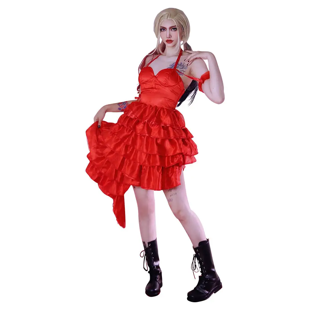 The Suicide Squad Harley Quinn Cosplay Kostüm Rot Kleid Halloween Karneval Kostüm 3 The Suicide Squad Harley Quinn Cosplay Kostüm Rot Kleid Halloween Karneval Kostüm – Bild 3