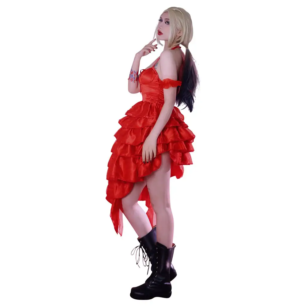 The Suicide Squad Harley Quinn Cosplay Kostüm Rot Kleid Halloween Karneval Kostüm 4 The Suicide Squad Harley Quinn Cosplay Kostüm Rot Kleid Halloween Karneval Kostüm – Bild 4