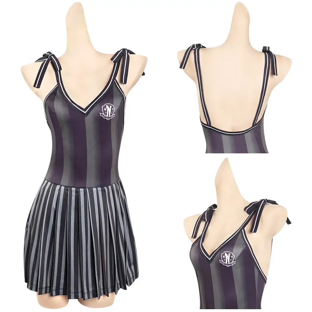 Wednesday Addams Cosplay Wednesday Originell Bademode Halloween Karneval Badeanzug 10 Wednesday Addams Cosplay Wednesday Originell Bademode Halloween Karneval Badeanzug – Bild 10