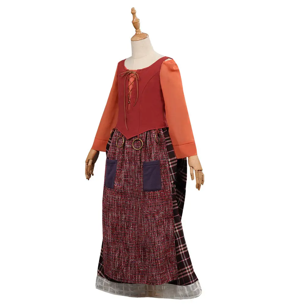 Kinder Hocus Pocus 2 Cosplay Mary Sanderson Kostüm Halloween Karneval Kleid 9 Kinder Hocus Pocus 2 Cosplay Mary Sanderson Kostüm Halloween Karneval Kleid – Bild 9