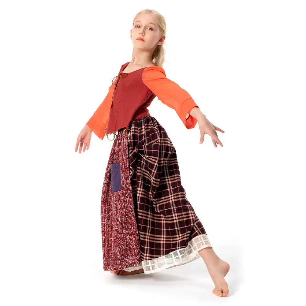 Kinder Hocus Pocus 2 Cosplay Mary Sanderson Kostüm Halloween Karneval Kleid 3 Kinder Hocus Pocus 2 Cosplay Mary Sanderson Kostüm Halloween Karneval Kleid – Bild 3