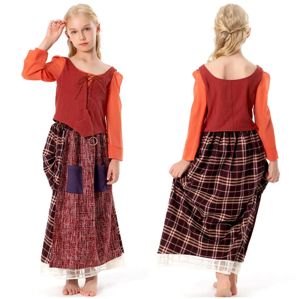 Kinder Hocus Pocus 2 Cosplay Mary Sanderson Kostüm Halloween Karneval Kleid 1 Kinder Hocus Pocus 2 Cosplay Mary Sanderson Kostüm Halloween Karneval Kleid