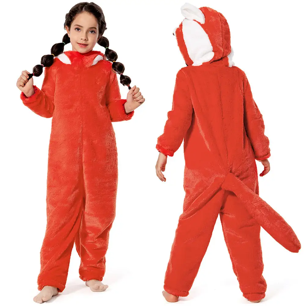 Kinder Turning Red Mei Cosplay Kostüm Schlafanzug Outfits Halloween Karneval Jumpsuit Cossky® 1 Kinder Turning Red Mei Cosplay Kostüm Schlafanzug Outfits Halloween Karneval Jumpsuit Cossky®