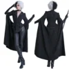 Cruella De Vil Emme Stone Schwarz Mantel Cosplay Kostüm Halloween Karneval Outfits