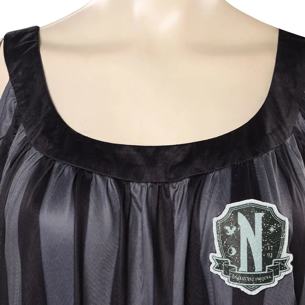 Wednesday Adams Cosplay Wednesday Kleid Halloween Karneval Einteiler 6 Wednesday Adams Cosplay Wednesday Kleid Halloween Karneval Einteiler – Bild 6