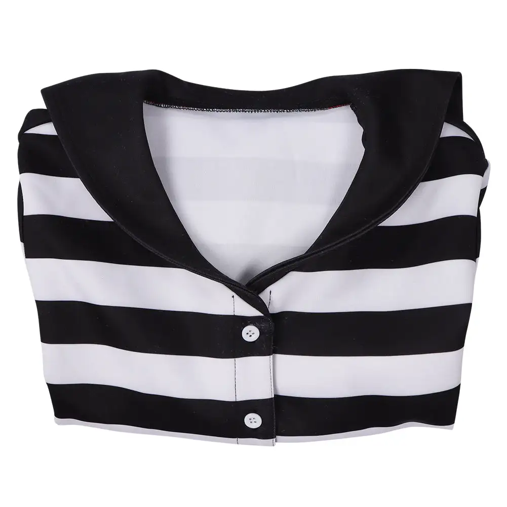 Wednesday Addams Gestreifte Jacke Cosplay Halloween Karneval Outfits 8 Wednesday Addams Gestreifte Jacke Cosplay Halloween Karneval Outfits – Bild 8
