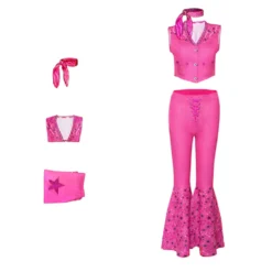 Barbie 90er Outfit Schlaghose Cosplay Halloween Karneval Mottoparty Kostüm Set -DEKORATIONSGESCHÄFT 257807 4