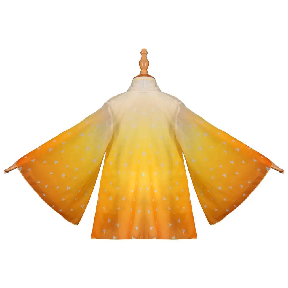 Kinder Demon Slayer Agatsuma Zenitsu Cosplay Cape Kimono Halloween Karneval Umhang 4 Kinder Demon Slayer Agatsuma Zenitsu Cosplay Cape Kimono Halloween Karneval Umhang – Bild 4