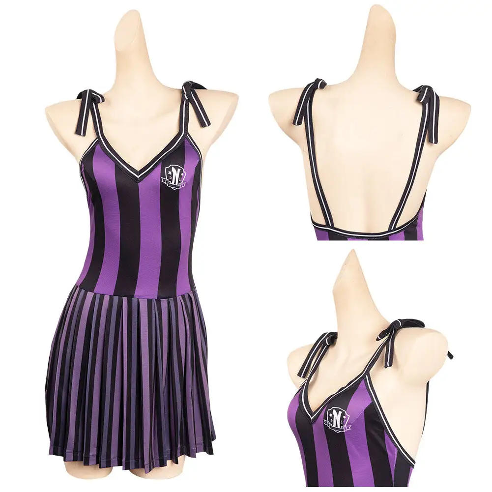 Wednesday Addams Cosplay Enid Sinclair Originell Bademode Halloween Karneval Badeanzug 10 Wednesday Addams Cosplay Enid Sinclair Originell Bademode Halloween Karneval Badeanzug – Bild 10