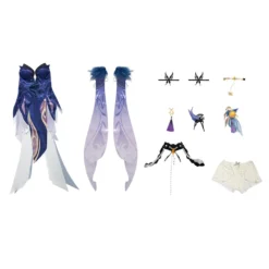 Ningguang Genshin Impact Cosplay Kostüm Orchid‘s Evening Gown Halloween Karneval Outfits -DEKORATIONSGESCHÄFT 3db904c71c04c40685b259b833a5f566