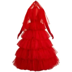 Beetle Juice Lydia Cosplay Kostüm Rot Brautkleid Halloween Karneval Kleid -DEKORATIONSGESCHÄFT 415a6d1d277b2cb103514718e0f86aaa