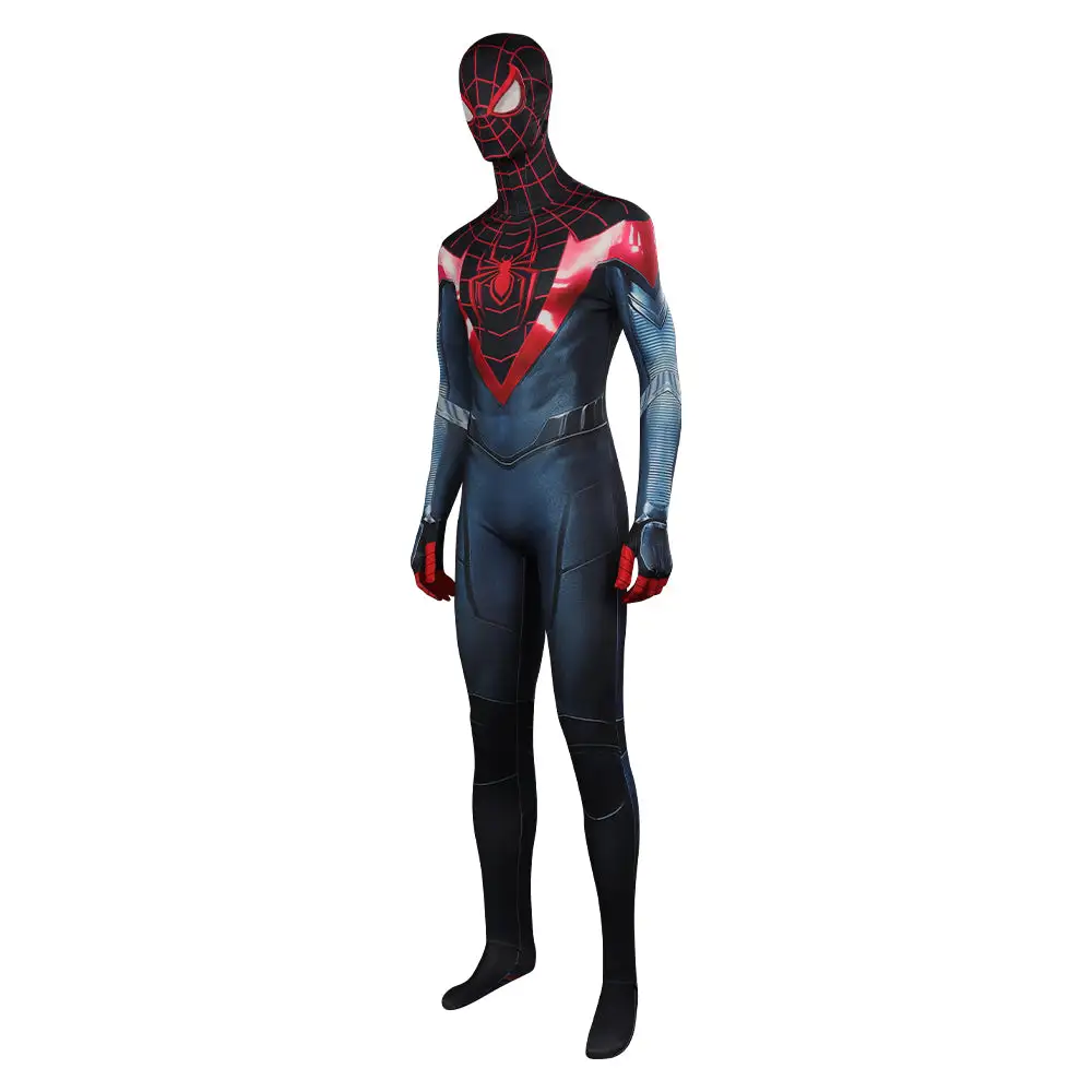 Spider-Man 2 Black Spider Overall Cosplay Jumpsuit Miles Morales Halloween Karmeval Outfits 3 Spider-Man 2 Black Spider Overall Cosplay Jumpsuit Miles Morales Halloween Karmeval Outfits – Bild 3