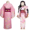 Demon Slayer Kamado Nezuko Sommer Kimono Halloween Karneval Outfits