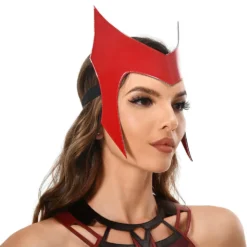 Wanda Vision Scarlet Witch Maske Cosplay PU Helm Halloween Karneval Requisiten -DEKORATIONSGESCHÄFT 60038 3