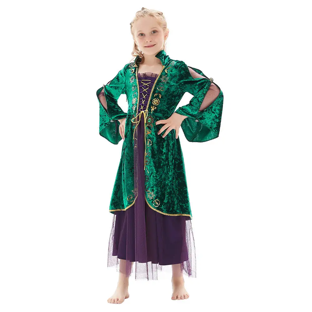 Kinder Winifred Sanderson Hocus Pocus Cosplay Kostüme Halloween Karneval Kleid 2 Kinder Winifred Sanderson Hocus Pocus Cosplay Kostüme Halloween Karneval Kleid – Bild 2