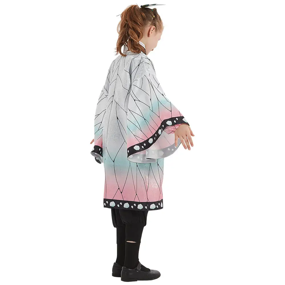 Mädchen Demon Slayer Kimetsu No Yaiba Kochou Shinobu Cosplay Kostüm Halloween Karneval Kostüm Set 5 Mädchen Demon Slayer Kimetsu No Yaiba Kochou Shinobu Cosplay Kostüm Halloween Karneval Kostüm Set – Bild 5