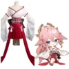 Genshin Impact Yae Miko Cosplay Kostüm Outfits Halloween Karneval Kimono