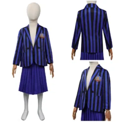 Kinder Wednesday Addams Cosplay Schuluniform Outfits Halloween Karneval Kostüm -DEKORATIONSGESCHÄFT 6e8b8d01c972391033ddca4392cc38e3