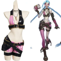 Jinx LoL League Of Legends Cosplay Kostüm Halloween Karneval Outfits