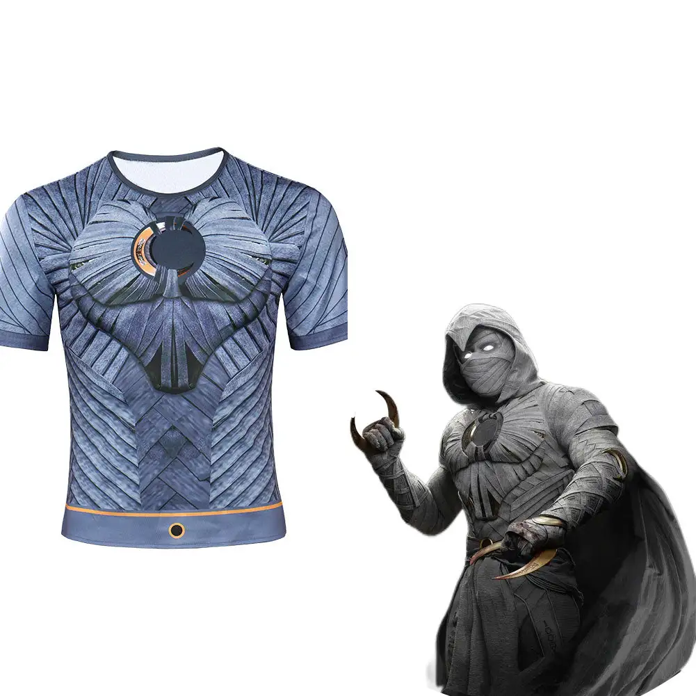 Moon Knight 2022 Marc Spector Cosplay Erwachsene Sommer Kurzarm Halloween Karneval T-Shirt 1 Moon Knight 2022 Marc Spector Cosplay Erwachsene Sommer Kurzarm Halloween Karneval T-Shirt
