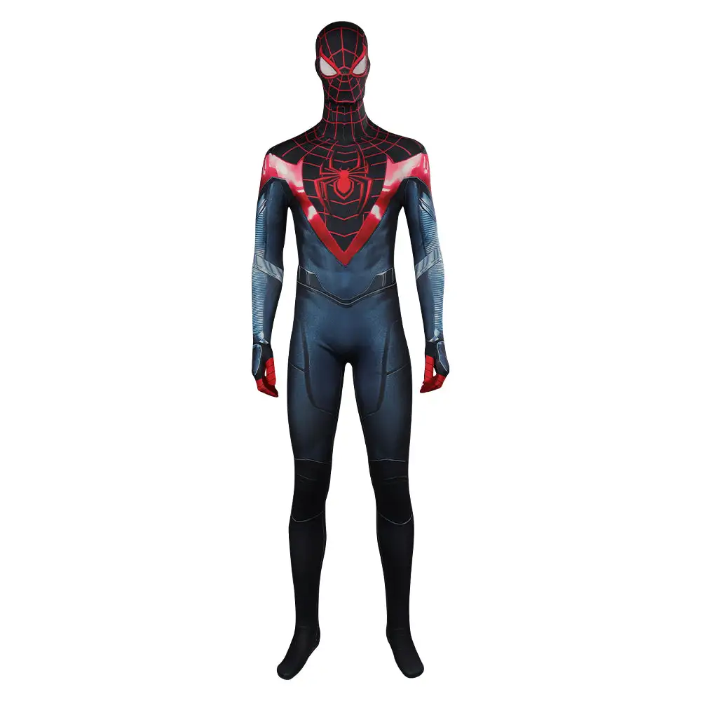 Spider-Man 2 Black Spider Overall Cosplay Jumpsuit Miles Morales Halloween Karmeval Outfits 2 Spider-Man 2 Black Spider Overall Cosplay Jumpsuit Miles Morales Halloween Karmeval Outfits – Bild 2