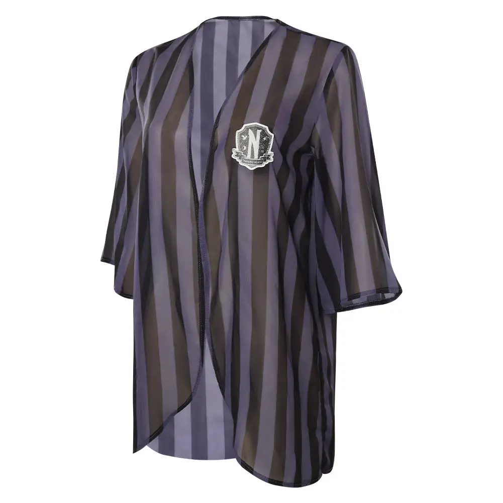 Wednesday Adams Cosplay Kostüm Halloween Karneval Kittel 3 Wednesday Adams Cosplay Kostüm Halloween Karneval Kittel – Bild 3