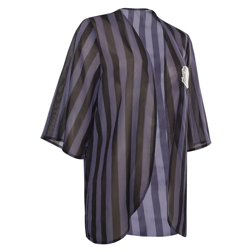 Wednesday Adams Cosplay Kostüm Halloween Karneval Kittel 5 Wednesday Adams Cosplay Kostüm Halloween Karneval Kittel – Bild 5