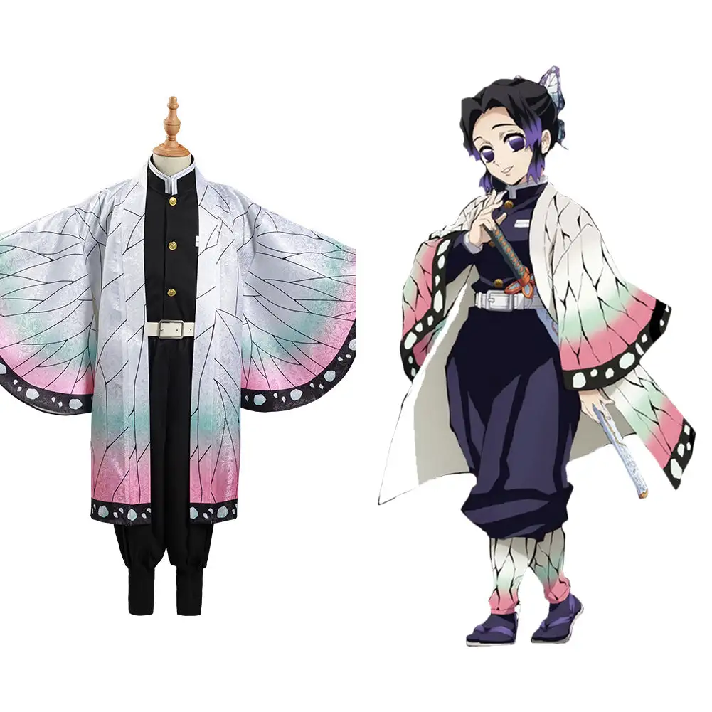 Mädchen Demon Slayer Kimetsu No Yaiba Kochou Shinobu Cosplay Kostüm Halloween Karneval Kostüm Set 7 Mädchen Demon Slayer Kimetsu No Yaiba Kochou Shinobu Cosplay Kostüm Halloween Karneval Kostüm Set – Bild 7