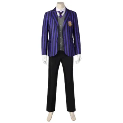 Eugene Otinger Cosplay Wednesday Addams Kostüm Halloween Karneval Schuluniform