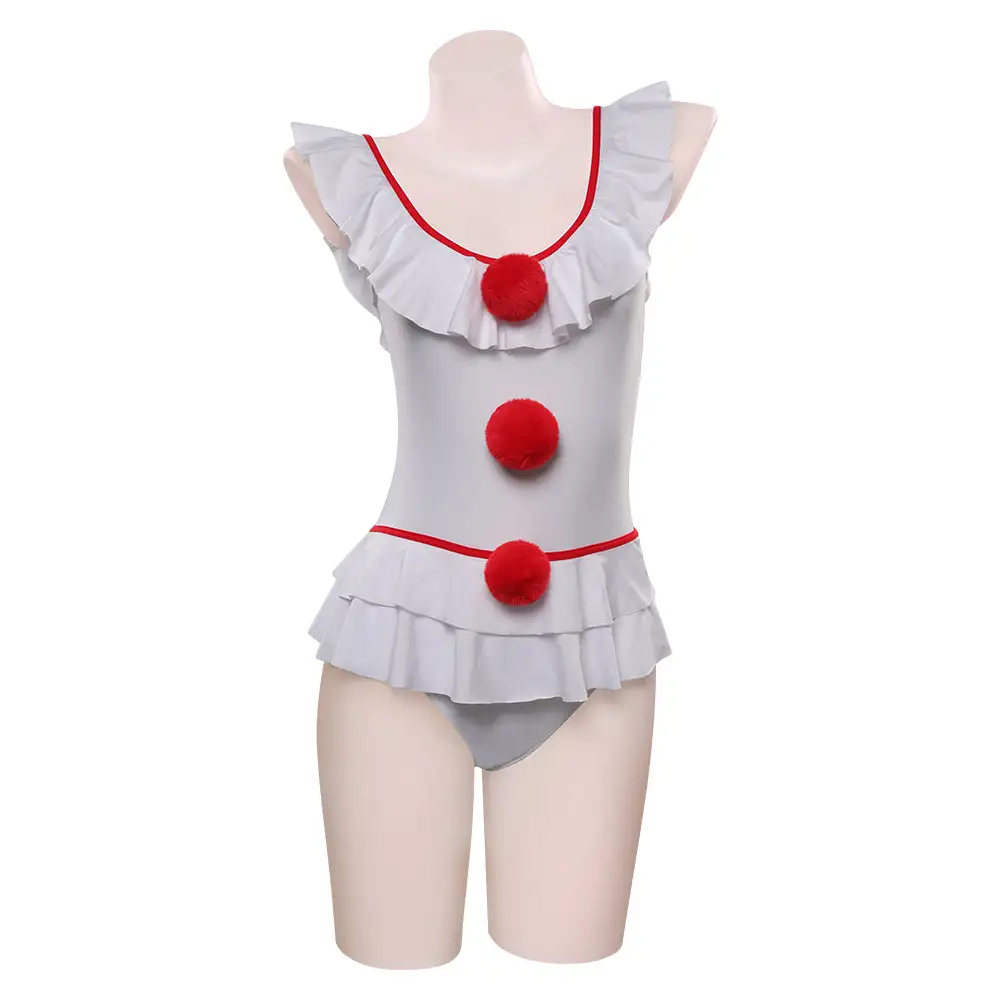It Pennywise Sexy Jumpsuit Cosplay Badeanzug Halloween Karneval Kostüm 2 It Pennywise Sexy Jumpsuit Cosplay Badeanzug Halloween Karneval Kostüm – Bild 2