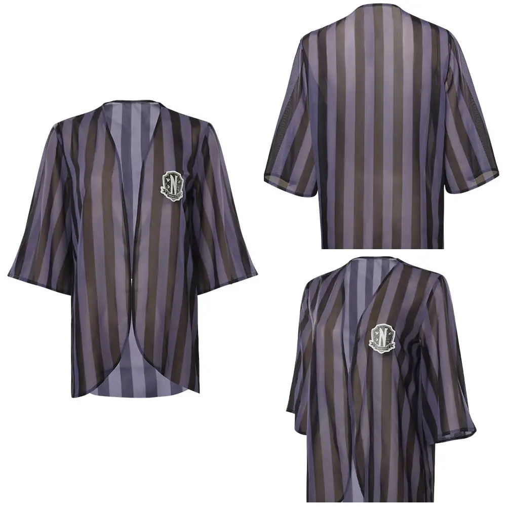 Wednesday Adams Cosplay Kostüm Halloween Karneval Kittel 9 Wednesday Adams Cosplay Kostüm Halloween Karneval Kittel – Bild 9