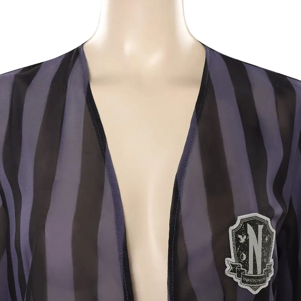 Wednesday Adams Cosplay Kostüm Halloween Karneval Kittel 6 Wednesday Adams Cosplay Kostüm Halloween Karneval Kittel – Bild 6