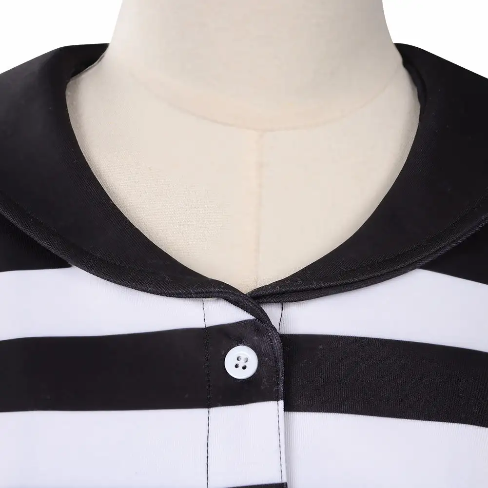 Wednesday Addams Gestreifte Jacke Cosplay Halloween Karneval Outfits 6 Wednesday Addams Gestreifte Jacke Cosplay Halloween Karneval Outfits – Bild 6