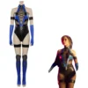 Mortal Kombat 4 Kitana Cosplay Kostüm Outfits Halloween Karneval Jumpsuit