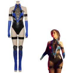 Mortal Kombat 4 Kitana Cosplay Kostüm Outfits Halloween Karneval Jumpsuit