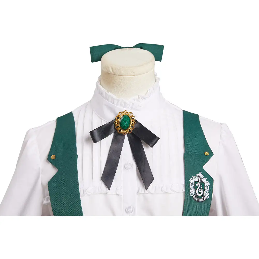Harry Potter Slytherin Cosplay Kostüm Halloween Karneval Originell Lolita Kleid Cossky® 6 Harry Potter Slytherin Cosplay Kostüm Halloween Karneval Originell Lolita Kleid Cossky® – Bild 6