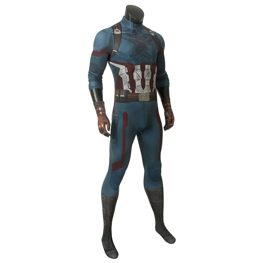 Captain America Steven Rogers Cosplay Kostüm Outfits Halloween Karneval Jumpsuit 2 Captain America Steven Rogers Cosplay Kostüm Outfits Halloween Karneval Jumpsuit – Bild 2