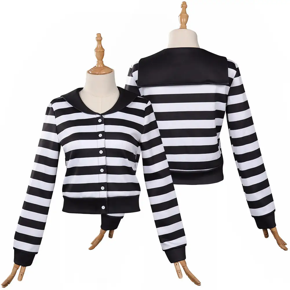 Wednesday Addams Gestreifte Jacke Cosplay Halloween Karneval Outfits 1 Wednesday Addams Gestreifte Jacke Cosplay Halloween Karneval Outfits