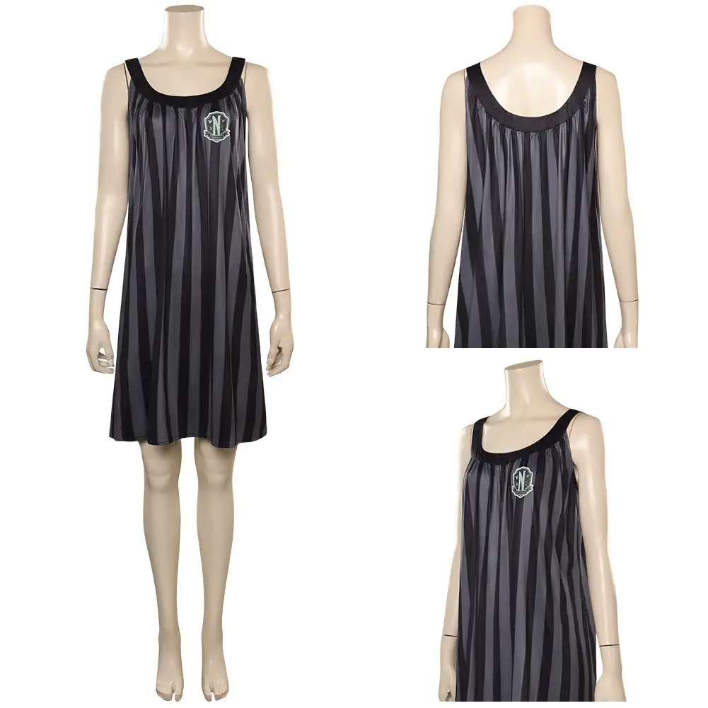 Wednesday Adams Cosplay Wednesday Kleid Halloween Karneval Einteiler 9 Wednesday Adams Cosplay Wednesday Kleid Halloween Karneval Einteiler – Bild 9