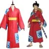 One Piece Wano Country Monkey D. Luffy Kimono Cosplay Kostüm Outfits Halloween Karneval Suit