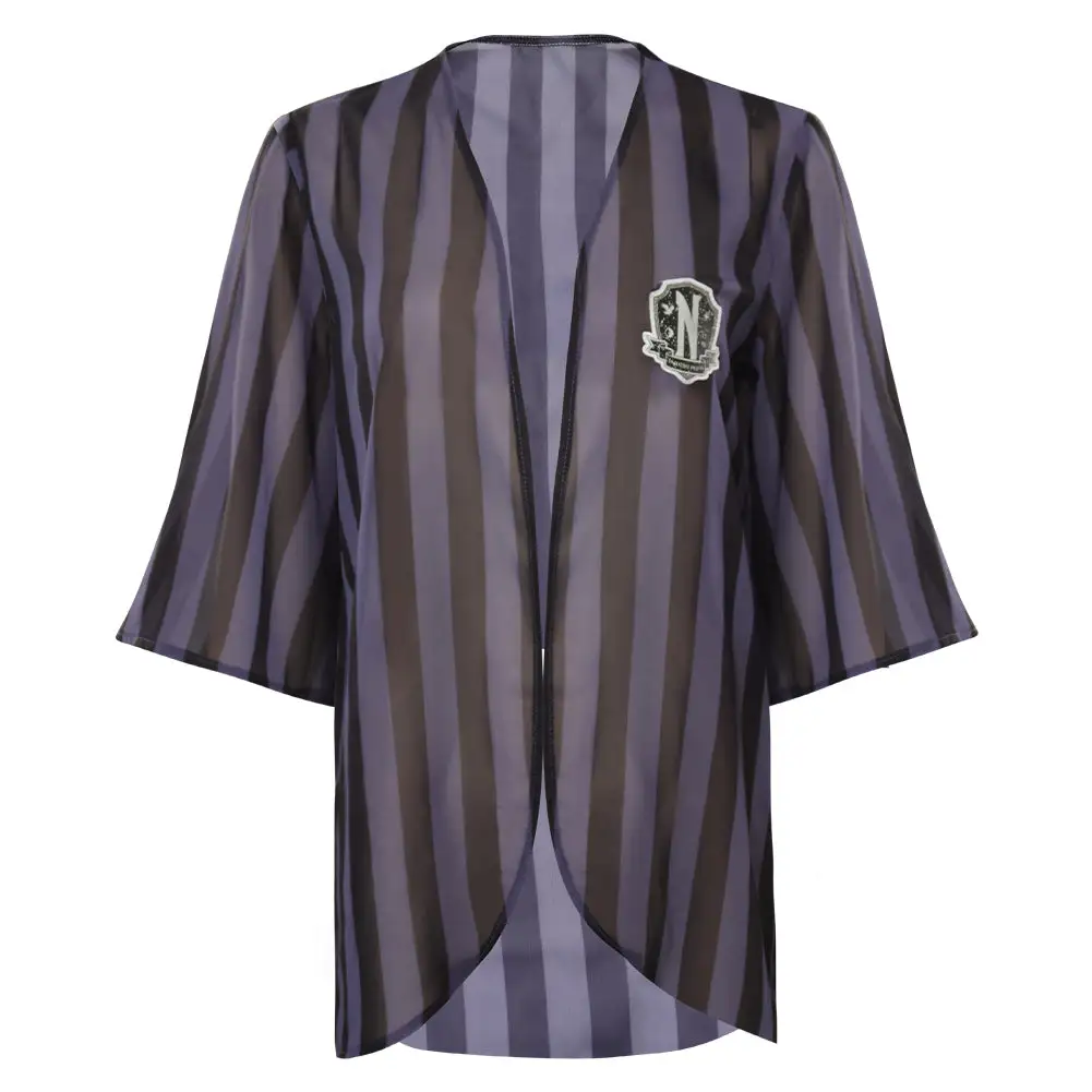 Wednesday Adams Cosplay Kostüm Halloween Karneval Kittel 2 Wednesday Adams Cosplay Kostüm Halloween Karneval Kittel – Bild 2