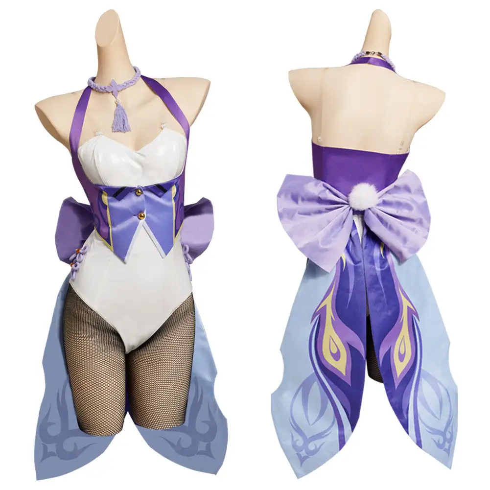 Genshin Impact Keqing Cosplay Bunny Girl Kostüm Halloween Karneval Outfits 13 Genshin Impact Keqing Cosplay Bunny Girl Kostüm Halloween Karneval Outfits – Bild 13