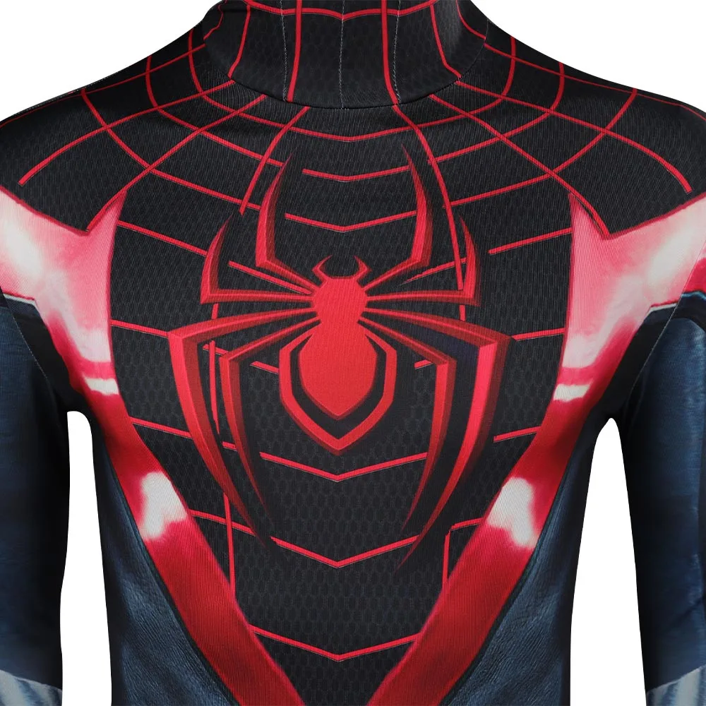 Spider-Man 2 Black Spider Overall Cosplay Jumpsuit Miles Morales Halloween Karmeval Outfits 8 Spider-Man 2 Black Spider Overall Cosplay Jumpsuit Miles Morales Halloween Karmeval Outfits – Bild 8