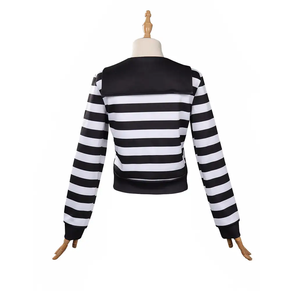 Wednesday Addams Gestreifte Jacke Cosplay Halloween Karneval Outfits 4 Wednesday Addams Gestreifte Jacke Cosplay Halloween Karneval Outfits – Bild 4