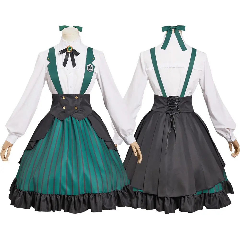 Harry Potter Slytherin Cosplay Kostüm Halloween Karneval Originell Lolita Kleid Cossky® 10 Harry Potter Slytherin Cosplay Kostüm Halloween Karneval Originell Lolita Kleid Cossky® – Bild 10